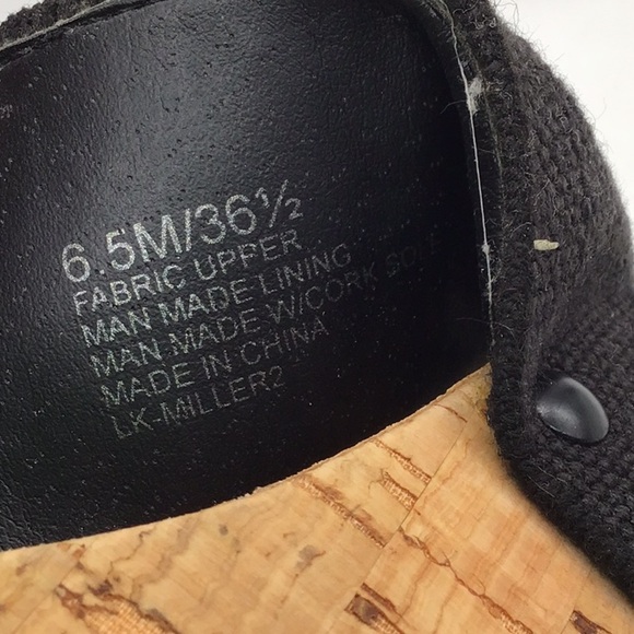 Lucky Brand Black MILLER 2 Slip-On Cork Wedge Sandal - Picture 9 of 9